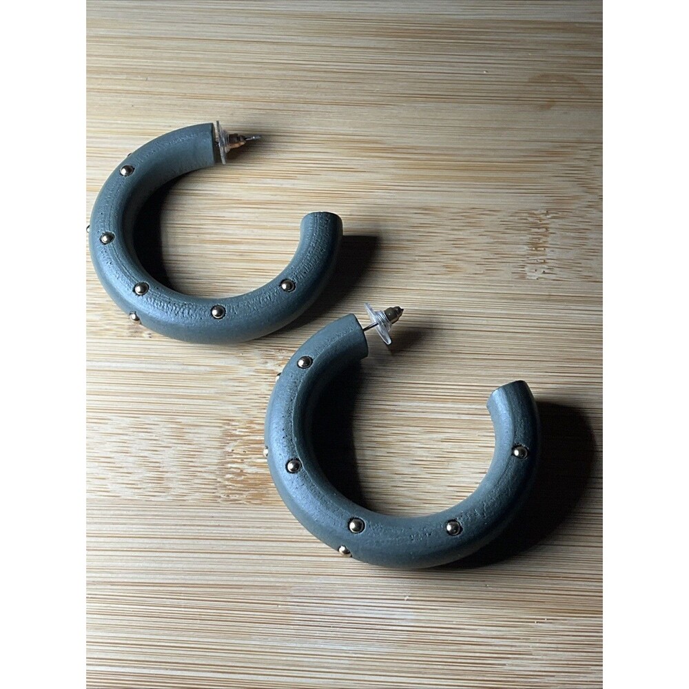 Plunder Design Jewelry Cathy Green Wood Hoop Earrings